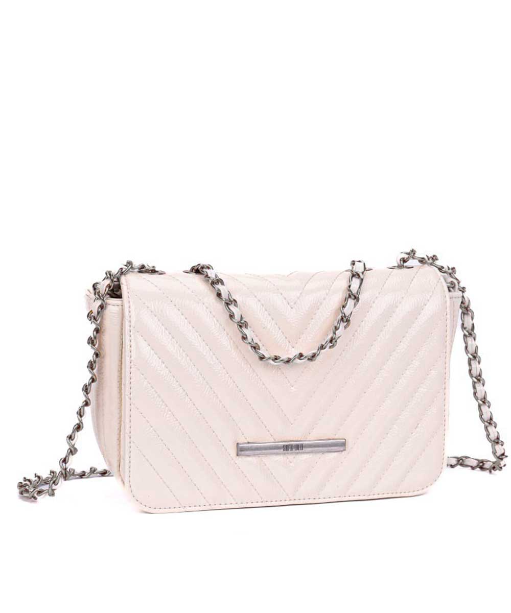 Bolsa Santa Lolla Off White Matelassê Correntes
