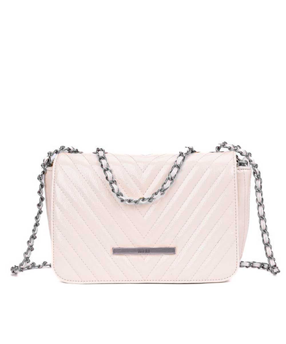 Bolsa Santa Lolla Off White Matelassê Correntes