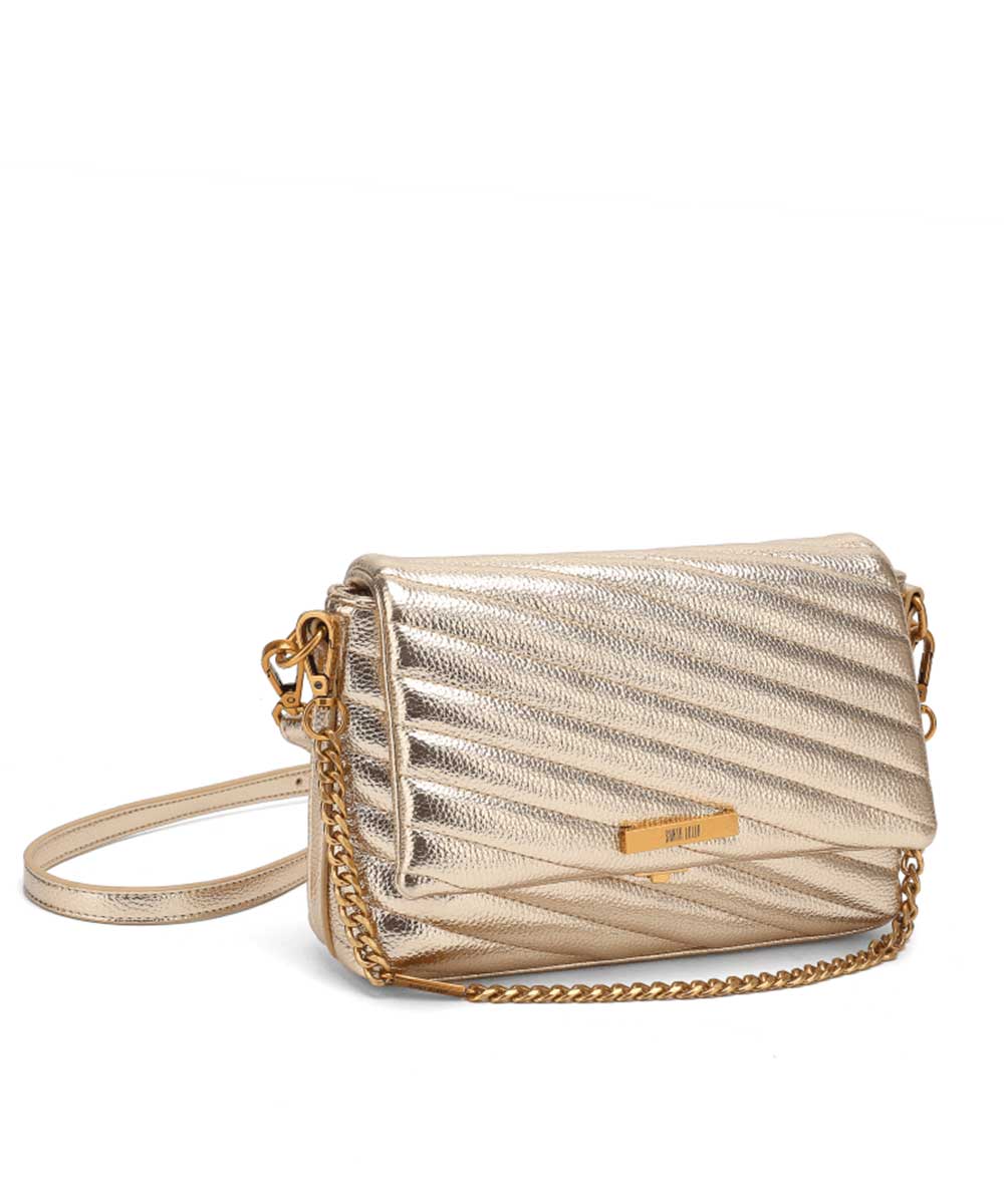 Bolsa Santa Lolla Pequena Dourada Metalizada Duas Alças