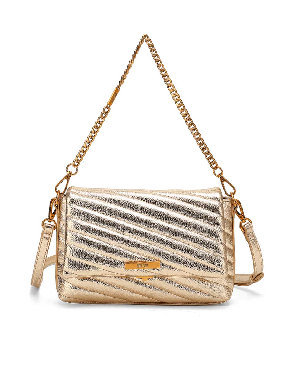 Bolsa Santa Lolla Pequena Dourada Metalizada Duas Alças