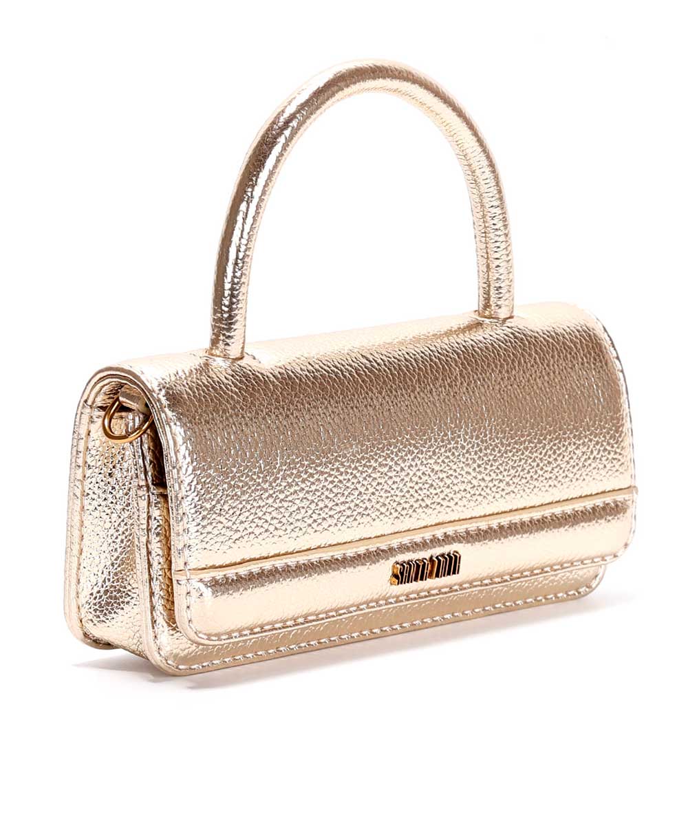 Bolsa Santa Lolla Pequena Dourada Metalizada