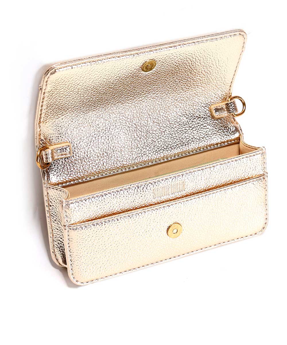 Bolsa Santa Lolla Pequena Dourada Metalizada