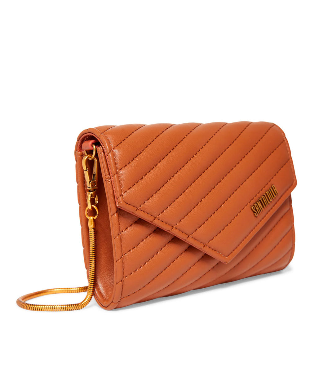 Bolsa Santa Lolla Pequena Marrom Matelassê Transversal