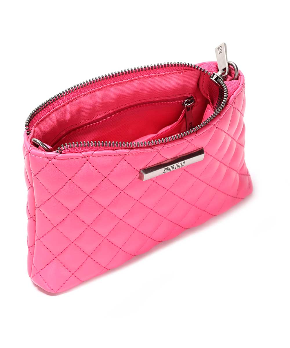 Bolsa Santa Lolla Pequena Rosa Transversal Matelassê