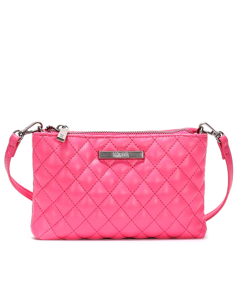 Bolsa Santa Lolla Pequena Rosa Transversal Matelassê