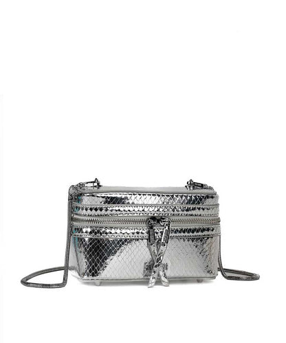 Bolsa Santa Lolla Prata Metalizada Quadrada