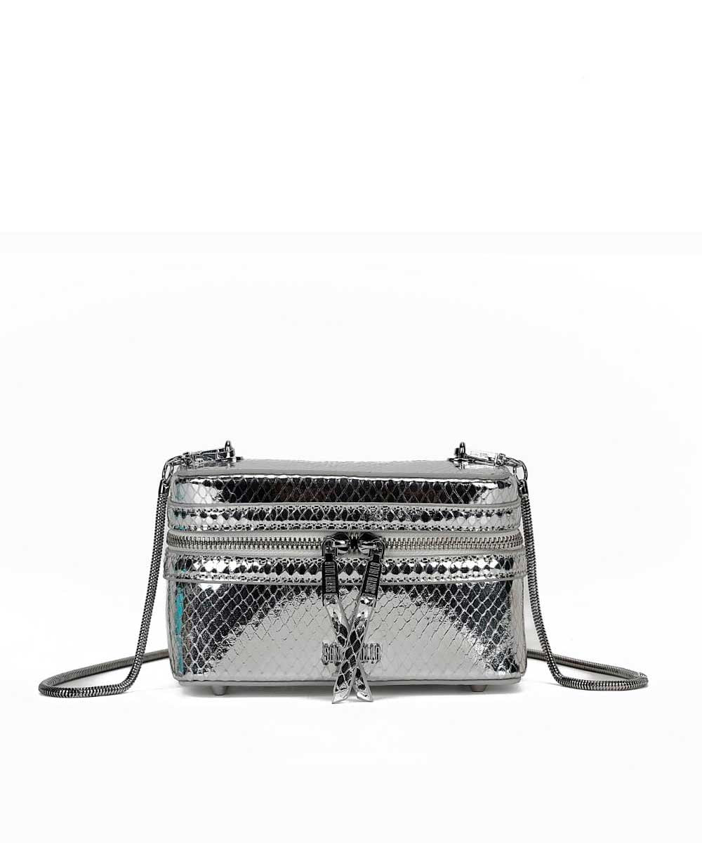 Bolsa Santa Lolla Prata Metalizada Quadrada