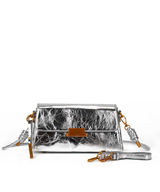 Bolsa Santa Lolla Prata Metalizada