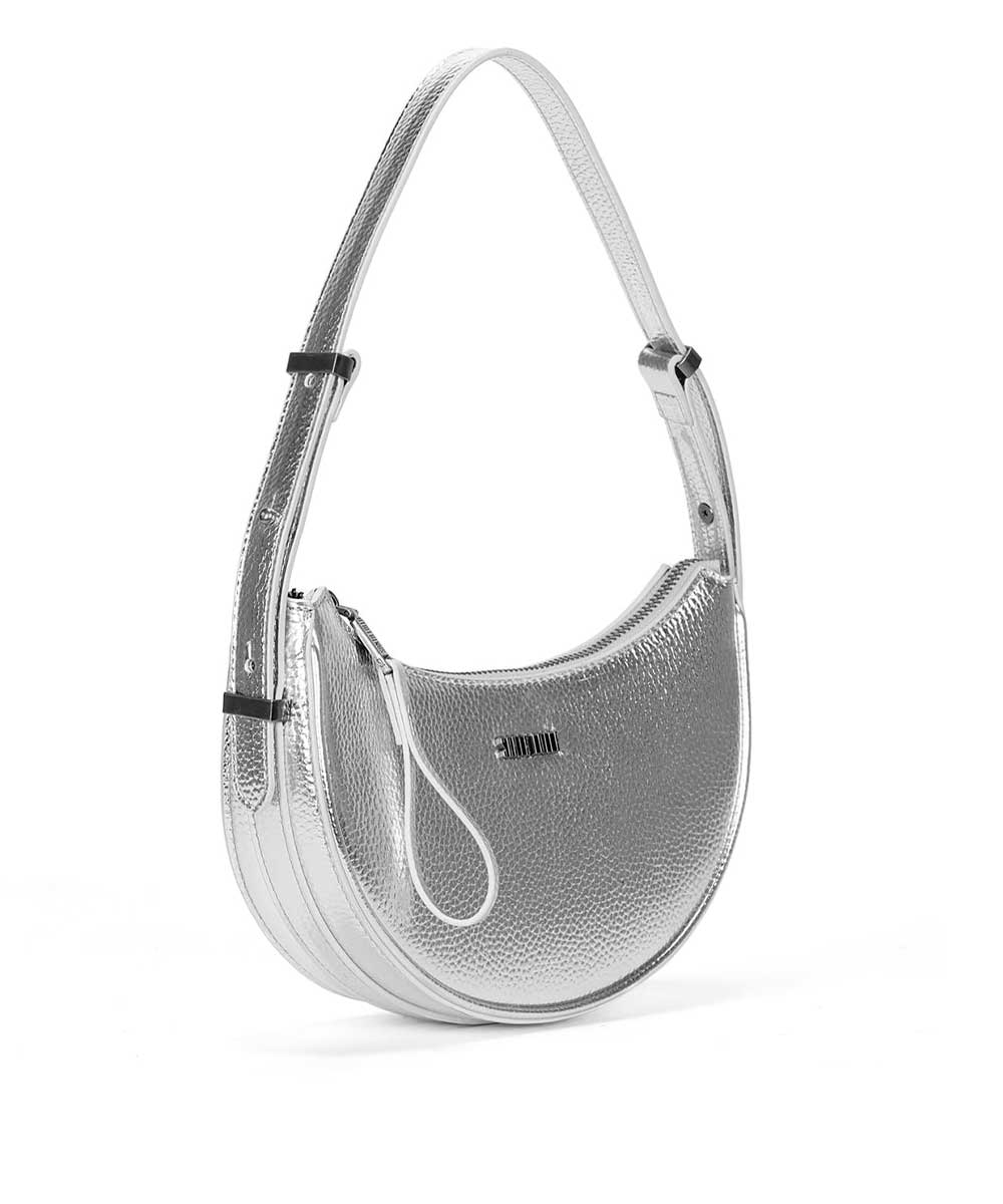 Bolsa Santa Lolla Prata Metalizado Alça De Ombro
