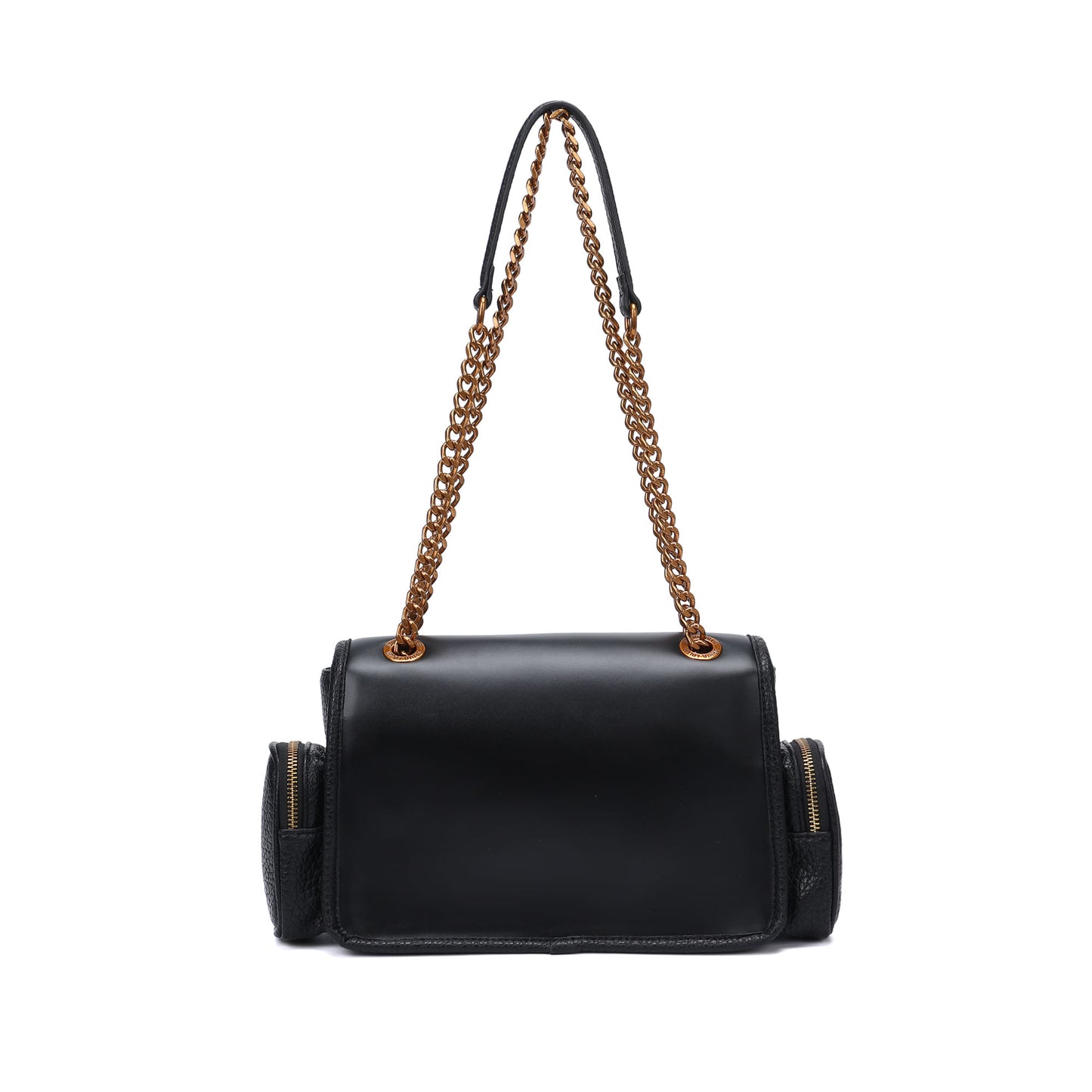 Bolsa Santa Lolla Preta Alça Correntes Dourada