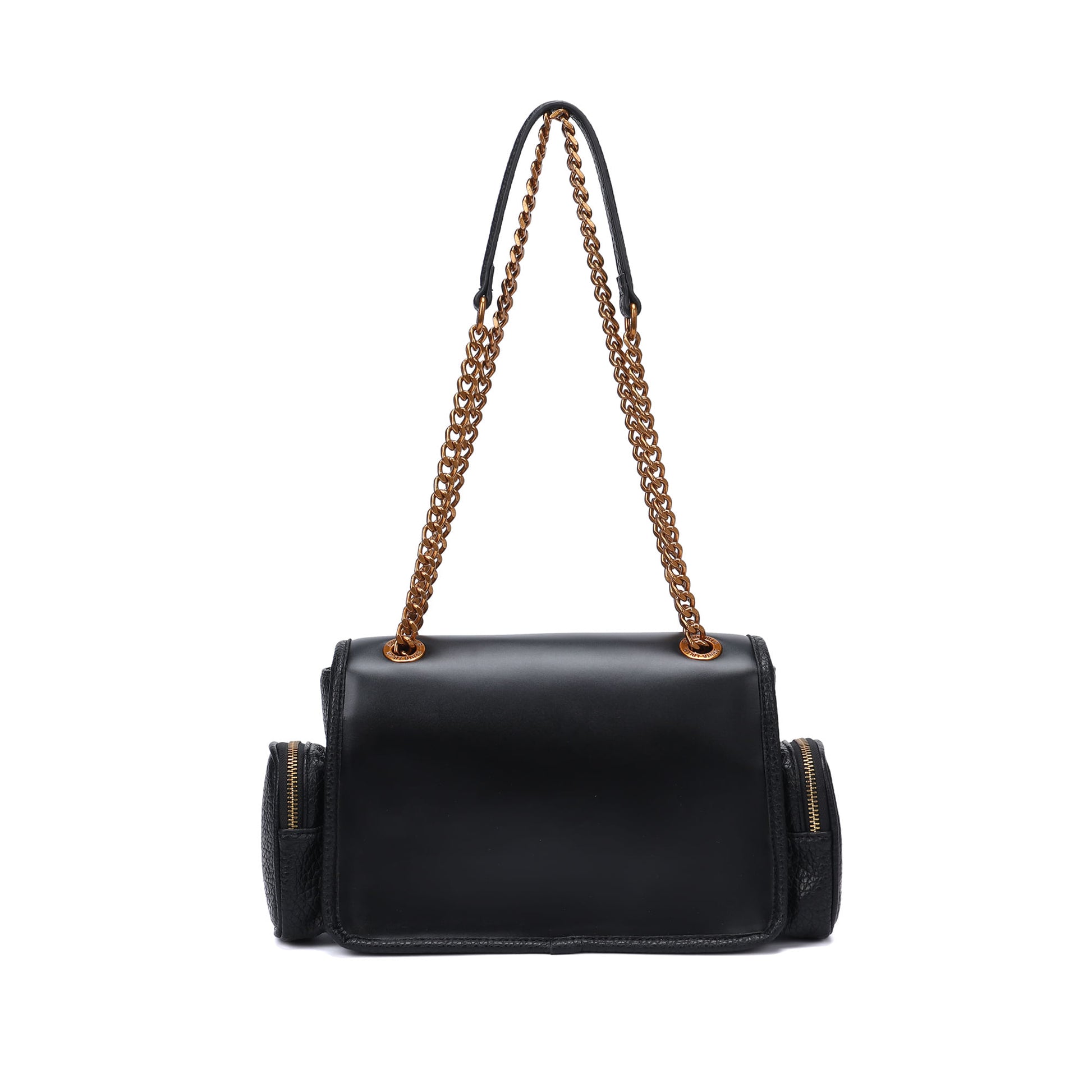 Bolsa Santa Lolla Preta Alça Correntes Dourada