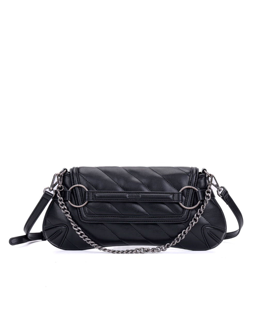 Bolsa Santa Lolla Preta Baguete Alça Corrente