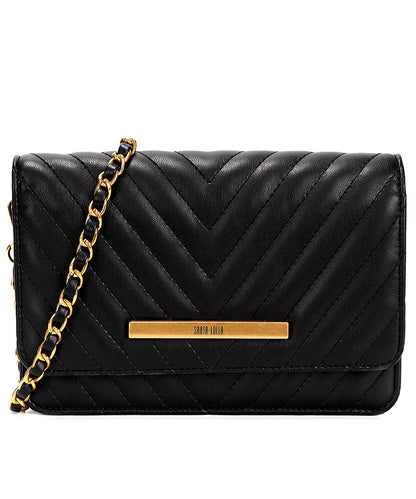 Bolsa Santa Lolla Preta Correntes Matelassê