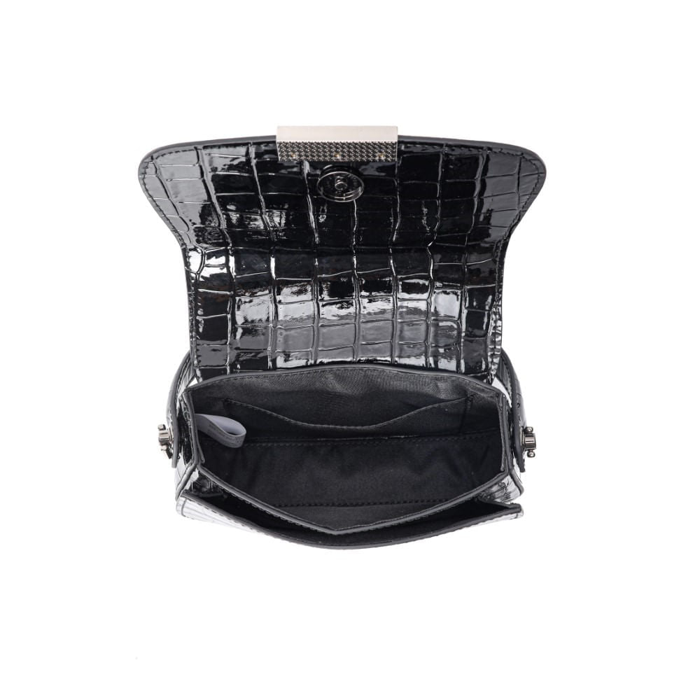 Bolsa Santa Lolla Preta Croco Duas Alças