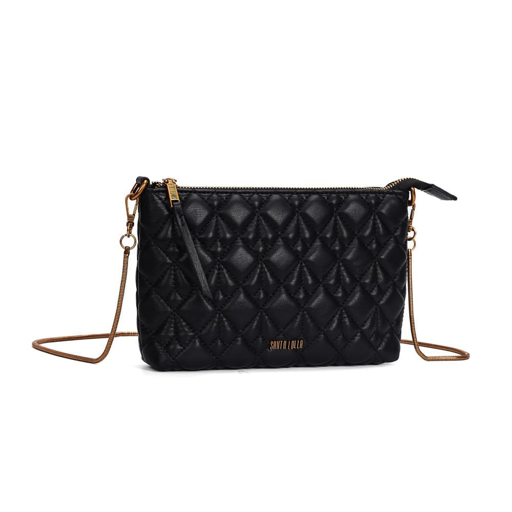 Bolsa Santa Lolla Preta Matelassê Alça Transversal