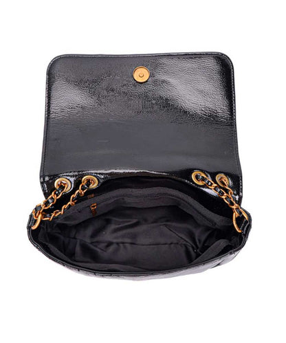Bolsa Santa Lolla Preta Matelassê Verniz