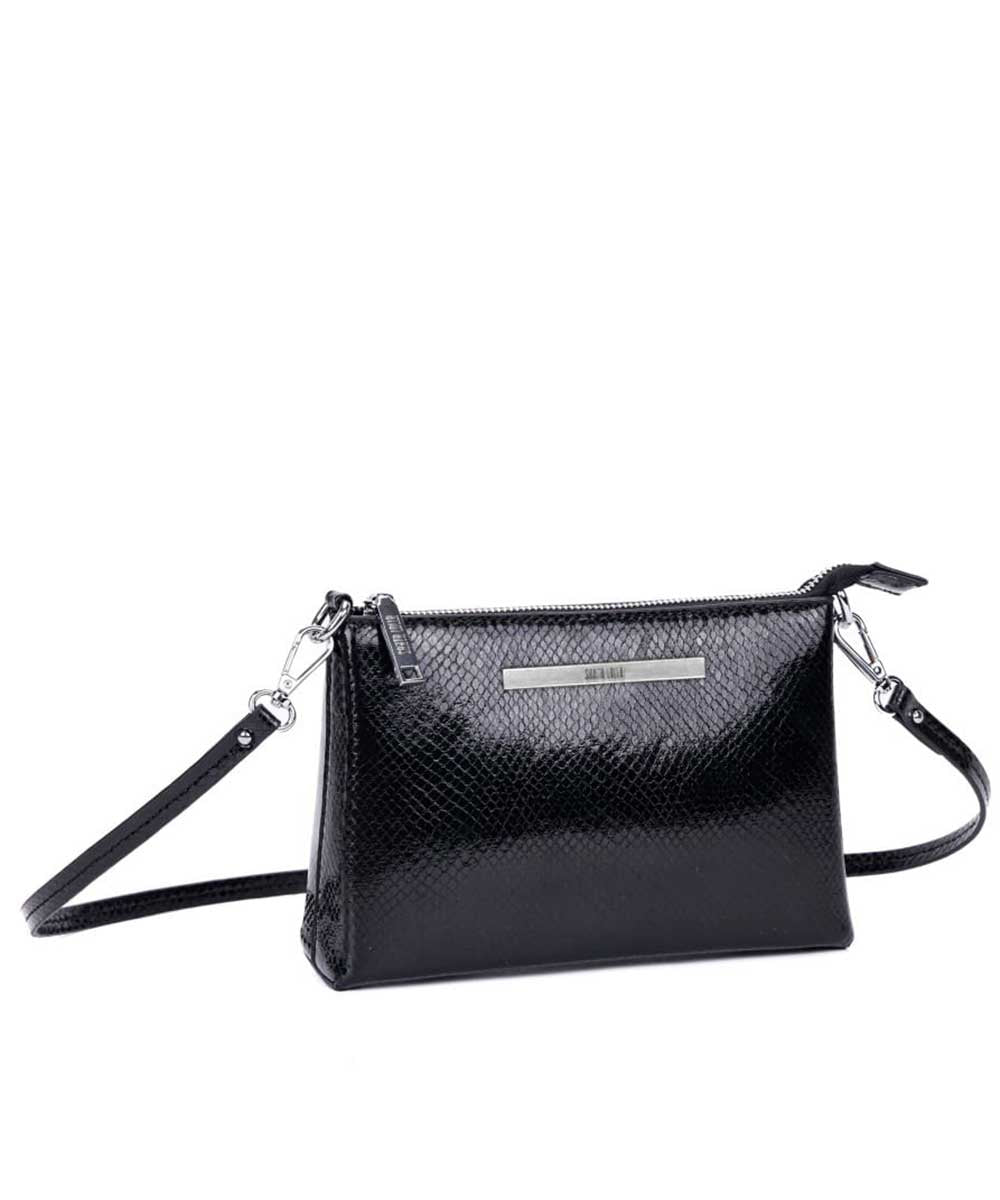 Bolsa Santa Lolla Preta Metalizada Transversal