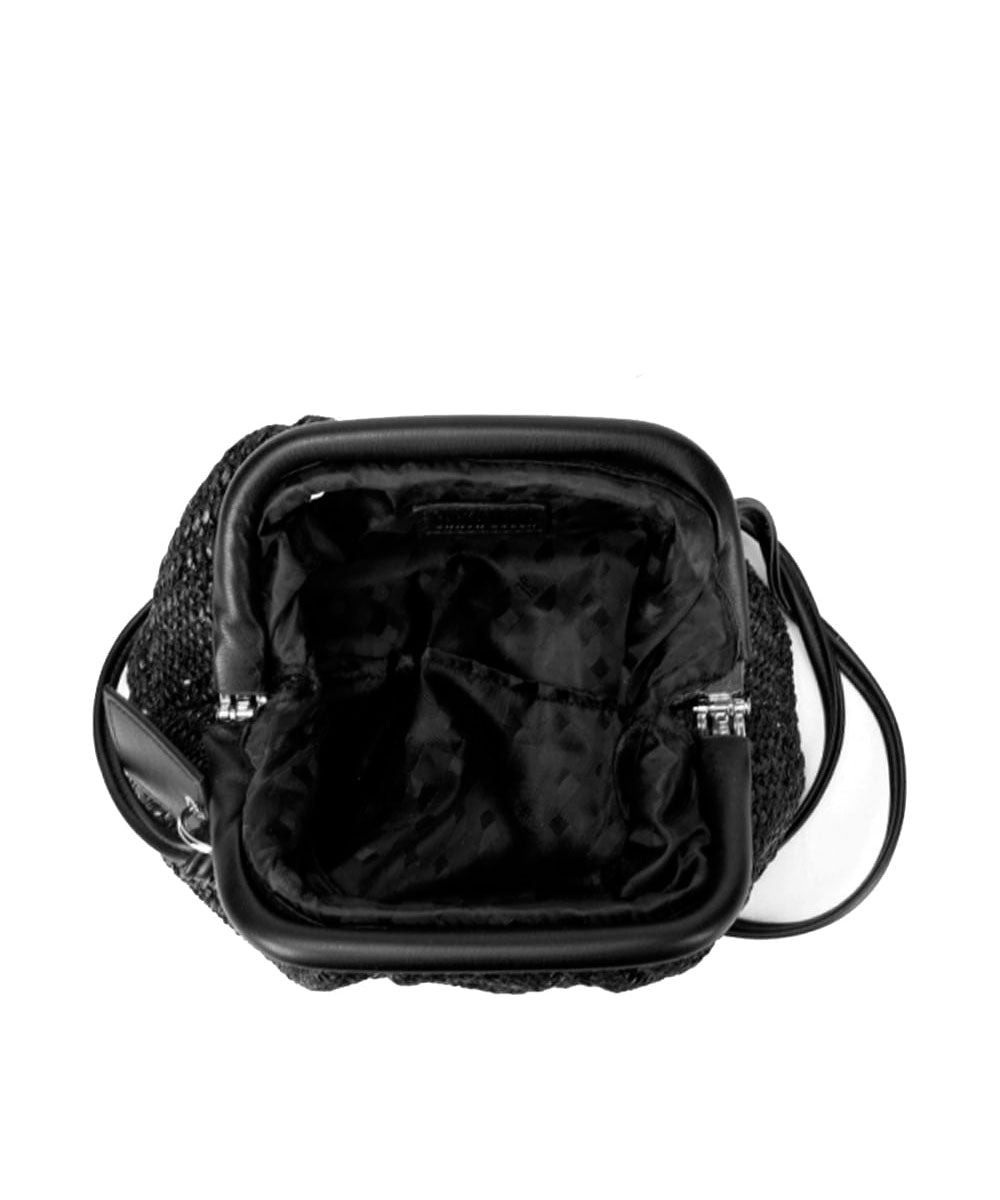 Bolsa Santa Lolla Preta Pouch Pequena Palha