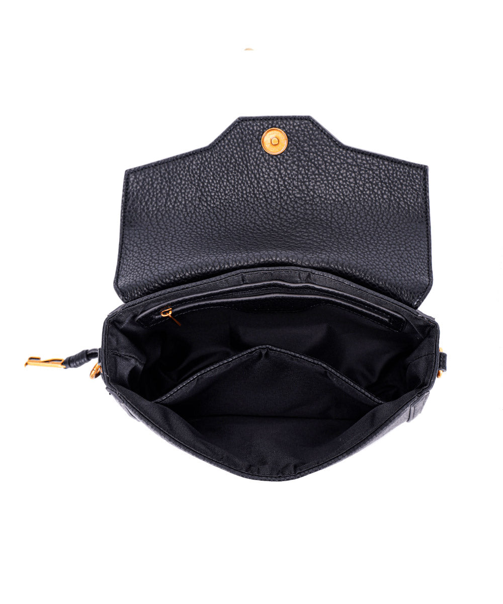 Bolsa Santa Lolla Preta Tiracolo Quadrada