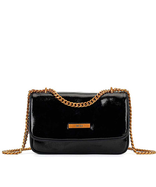 Bolsa Santa Lolla Preta Verniz Correntes