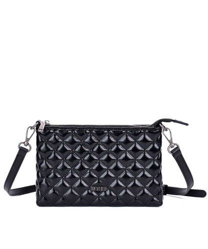 Bolsa Santa Lolla Preta Verniz Matelassê Transversal