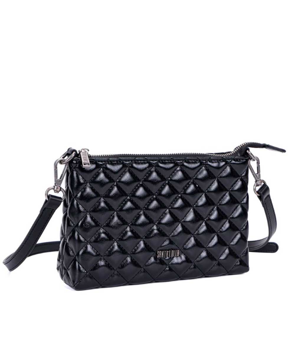 Bolsa Santa Lolla Preta Verniz Matelassê Transversal