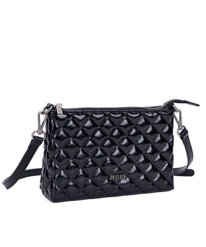 Bolsa Santa Lolla Preta Verniz Matelassê Transversal