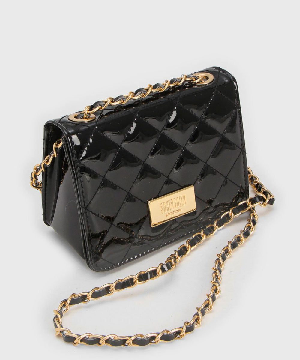 Bolsa Santa Lolla Preta Verniz Matelassê