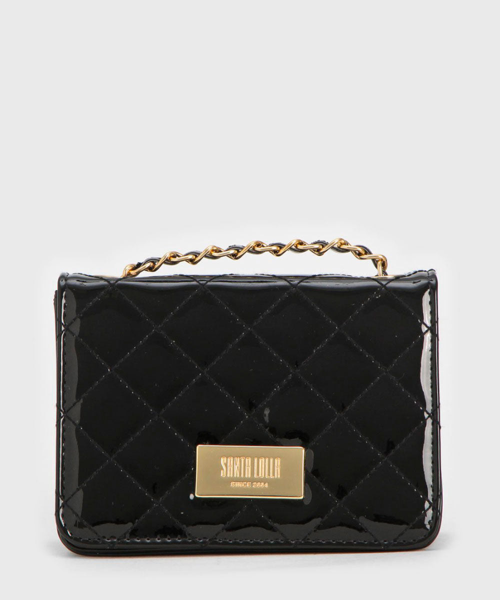 Bolsa Santa Lolla Preta Verniz Matelassê