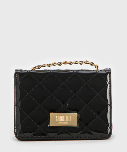 Bolsa Santa Lolla Preta Verniz Matelassê