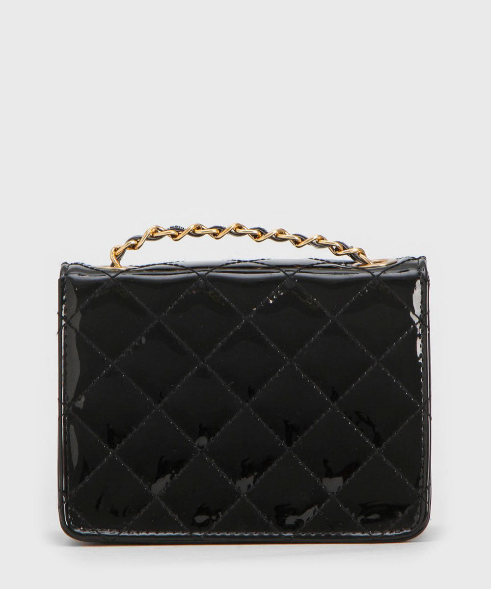 Bolsa Santa Lolla Preta Verniz Matelassê