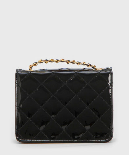 Bolsa Santa Lolla Preta Verniz Matelassê