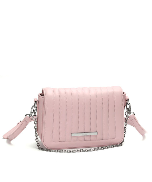 Bolsa Santa Lolla Rosa Chiclete Alça Transversal Corrente