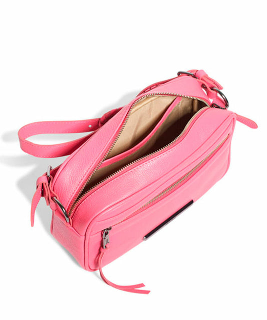 Bolsa Santa Lolla Rosa Couro Floater Alça Transversal