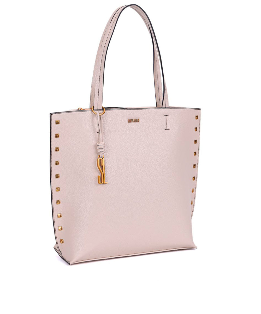Bolsa Santa Lolla Shopper Off White Spikes Alça de Ombro