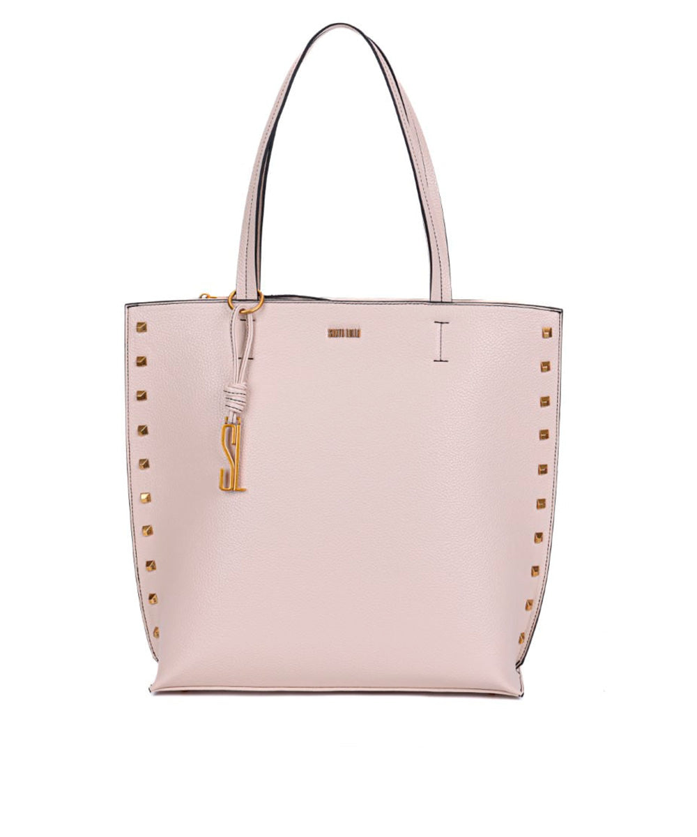 Bolsa Santa Lolla Shopper Off White Spikes Alça de Ombro