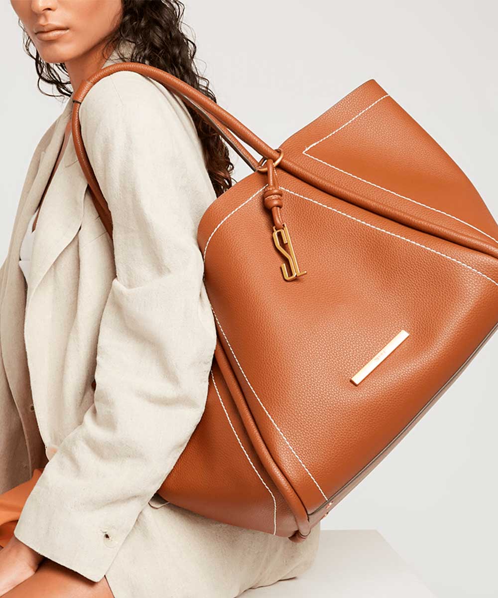 Bolsa Santa Lolla Shopper Universitária Marrom Cinamon