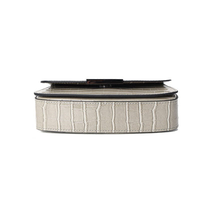 Bolsa Santa Lolla Tiracolo Cinza Croco