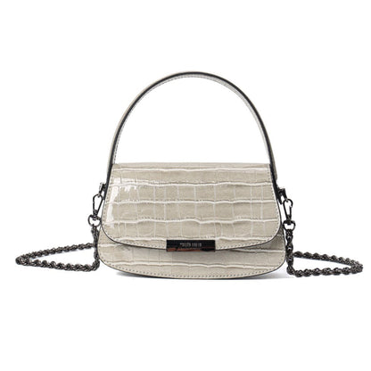 Bolsa Santa Lolla Tiracolo Cinza Croco