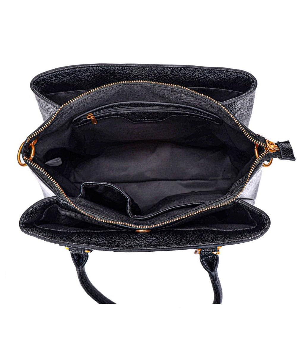 Bolsa Santa Lolla Tote Preta Alça Dupla Tiracolo