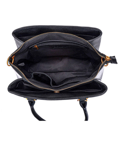 Bolsa Santa Lolla Tote Preta Alça Dupla Tiracolo