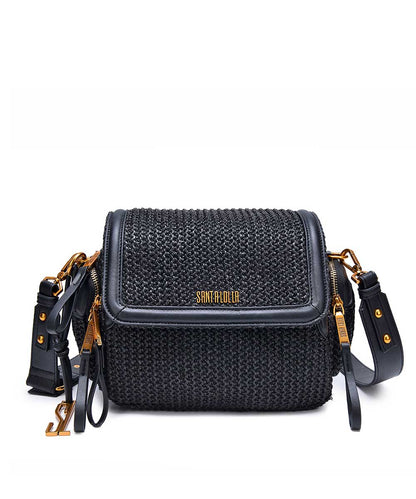 Bolsa Santa Lolla Transversal Preto Tramado