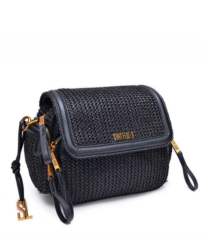 Bolsa Santa Lolla Transversal Preto Tramado