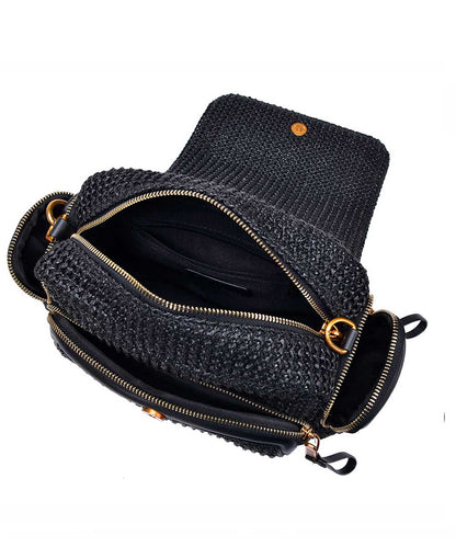 Bolsa Santa Lolla Transversal Preto Tramado