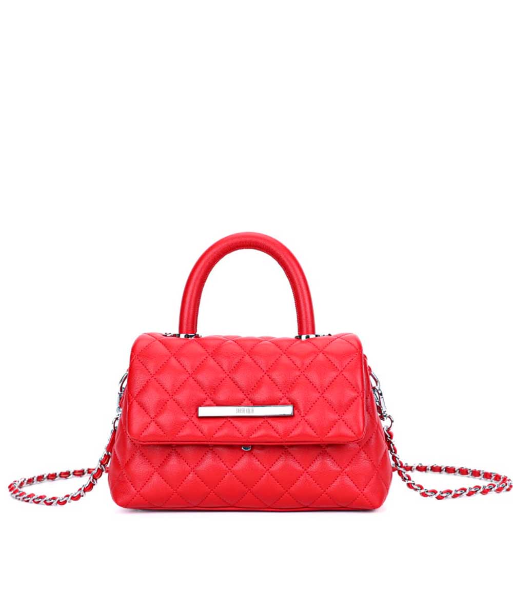 Bolsa Santa Lolla Vermelho Matelassê Correntes