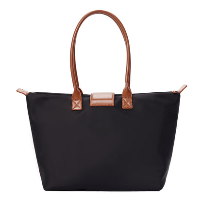 Bolsa Shopper Preta Nylon Santa Lolla Alça De Ombro