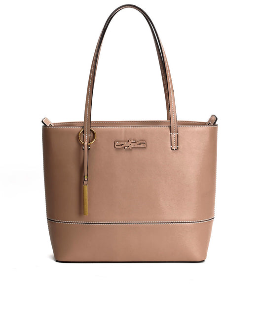 Bolsa Shopper Santa Lolla Bege Pesponto