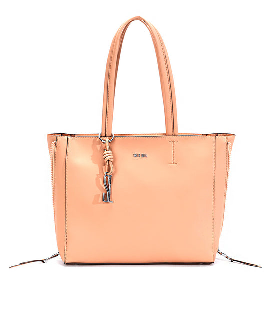 Bolsa Shopper Santa Lolla Nude Rosado Zíper Lateral