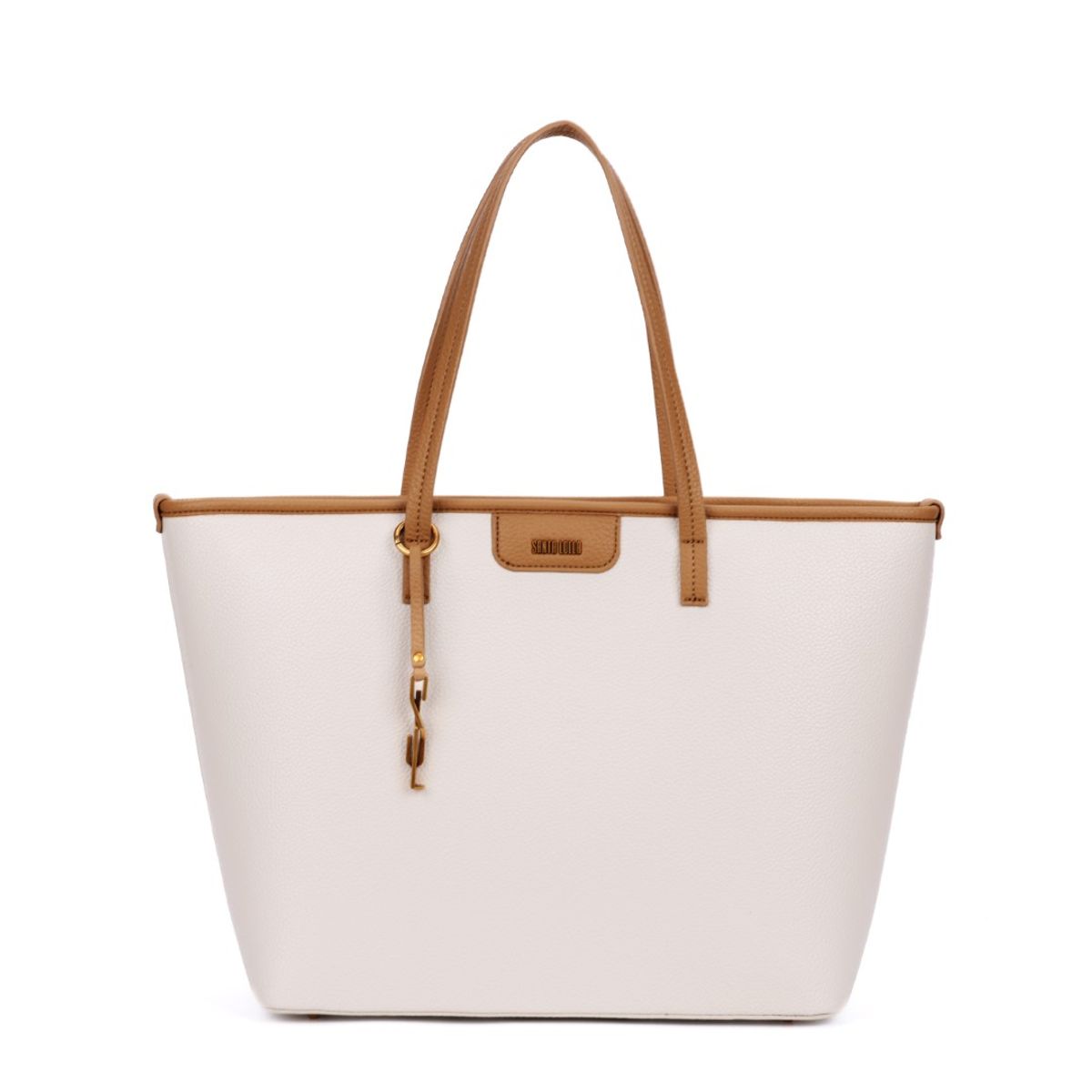 Bolsa Shopper Santa Lolla Off White Alça Caramelo