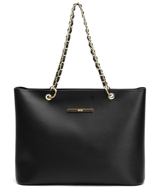 Bolsa Shopper Santa Lolla Preta Alça Correntes